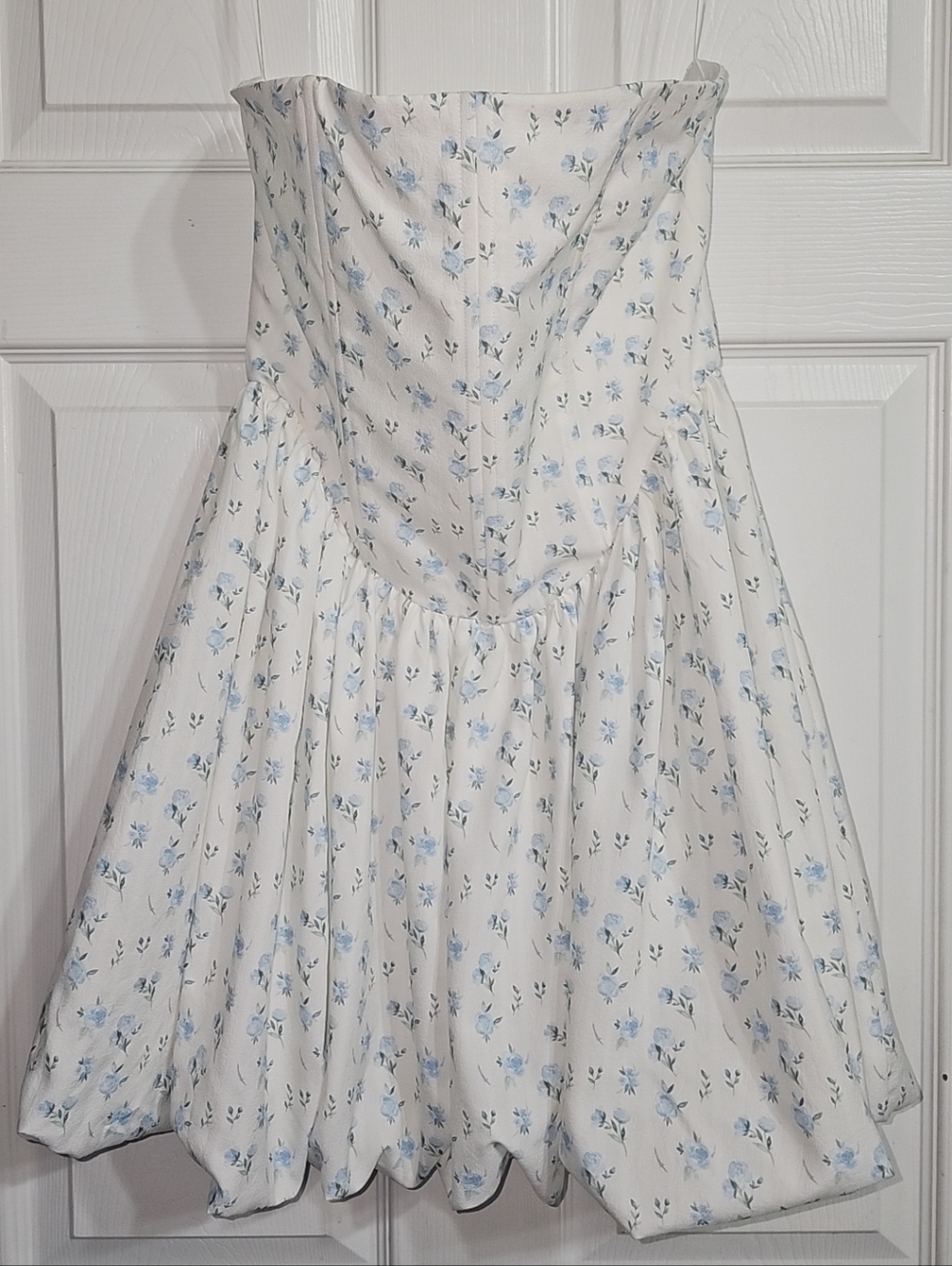 American Threads Strapless Ditsy Floral Bubble Dress
